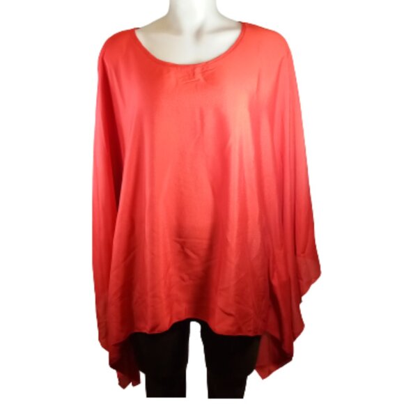 Elegant Red Long Sleeve Blouse - Picture 1 of 1
